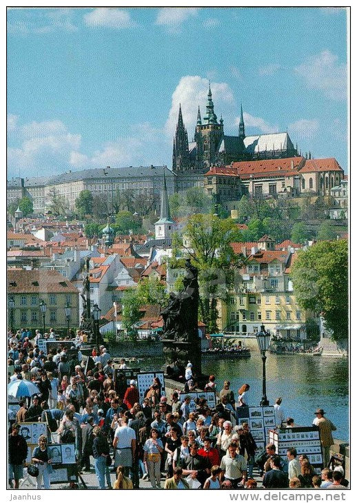 Praha - Prague - the Prague Castle and the Charles Bridge - Czech - used 2001 - JH Postcards