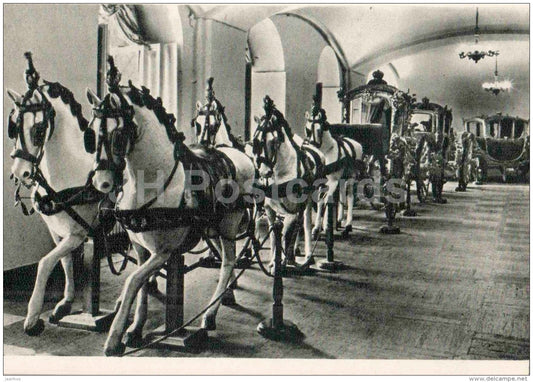 Coach Hall - horses - Armory of the Moscow Kremlin - 1958 - Russia USSR - unused - JH Postcards