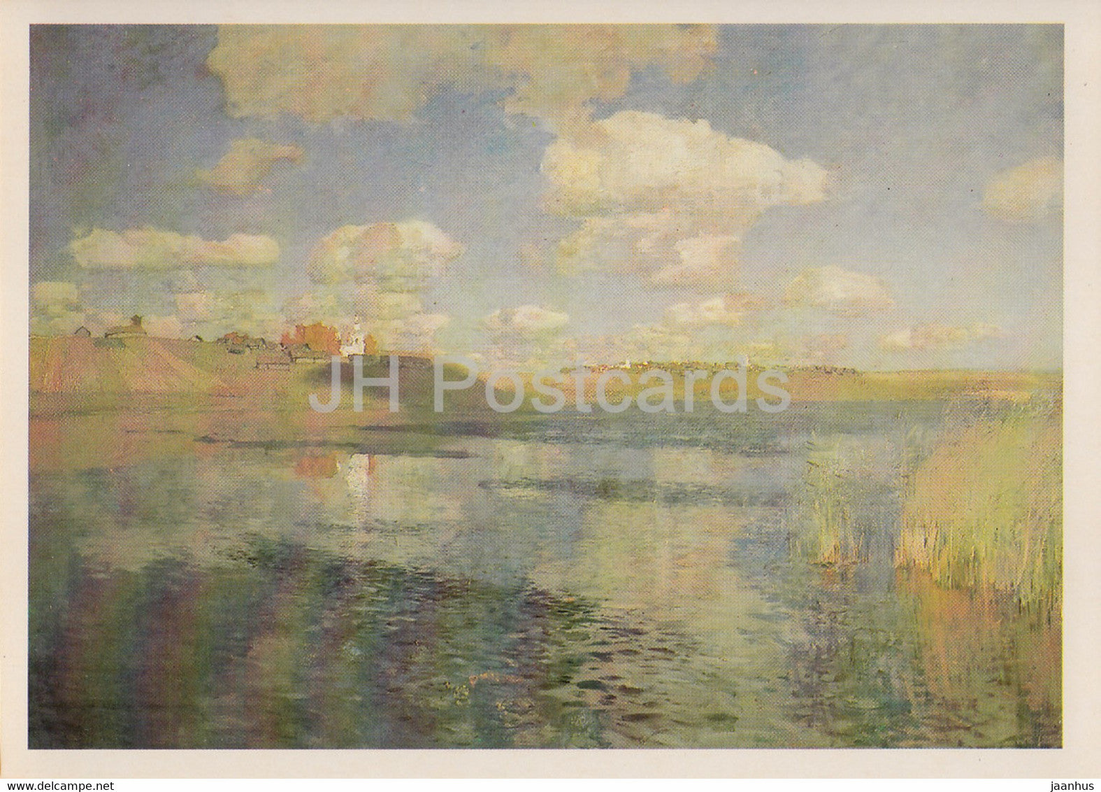 painting by I. Levitan - The Lake - 1 - Russian art - 1985 - Russia USSR - unused - JH Postcards