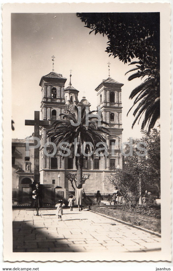 Murcia - Plaza del Generalisimo y Santo Domingo - square - old postcard - Spain - unused - JH Postcards
