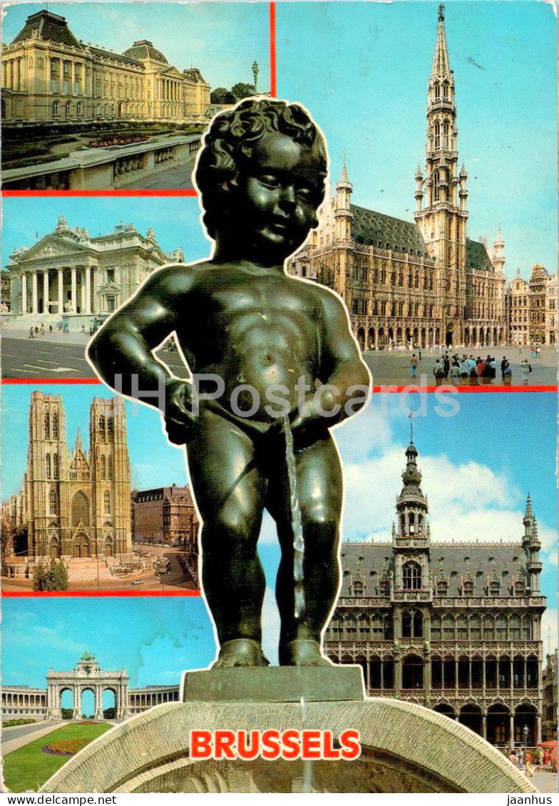 Bruxelles - Brussels - Manneken Pis - Boy - cathedral - multiview - 100/285 - 1986 - Belgium - used