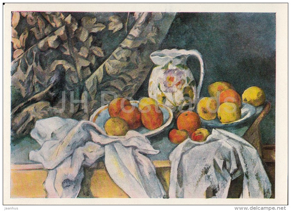 painting by Paul Cezanne - Still Life with Drapery - French art - old postcard - Russia USSR - unused - JH Postcards