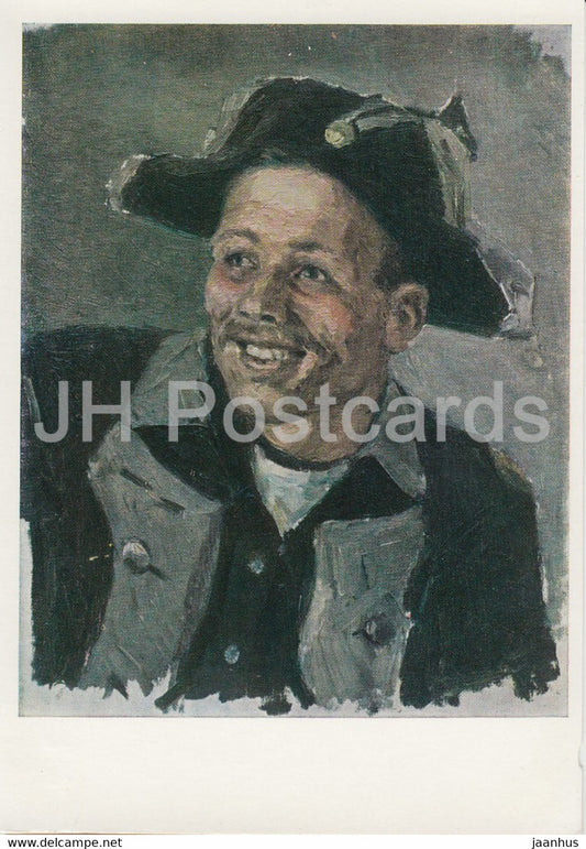 painting by V.  Surikov - Laughing soldier - Suvorov's crossing over the Alps  Russian art - 1971 - Russia USSR - unused - JH Postcards