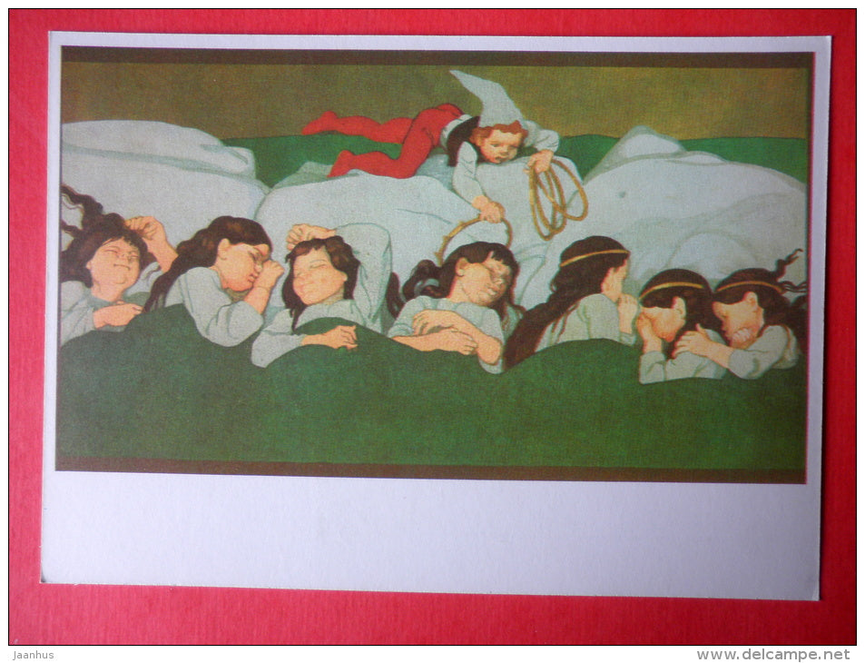 illustration by B. Dehterev - Cannibal Children - Little Tom Thumb by C. Perrault - 1979 - Russia USSR - unused - JH Postcards