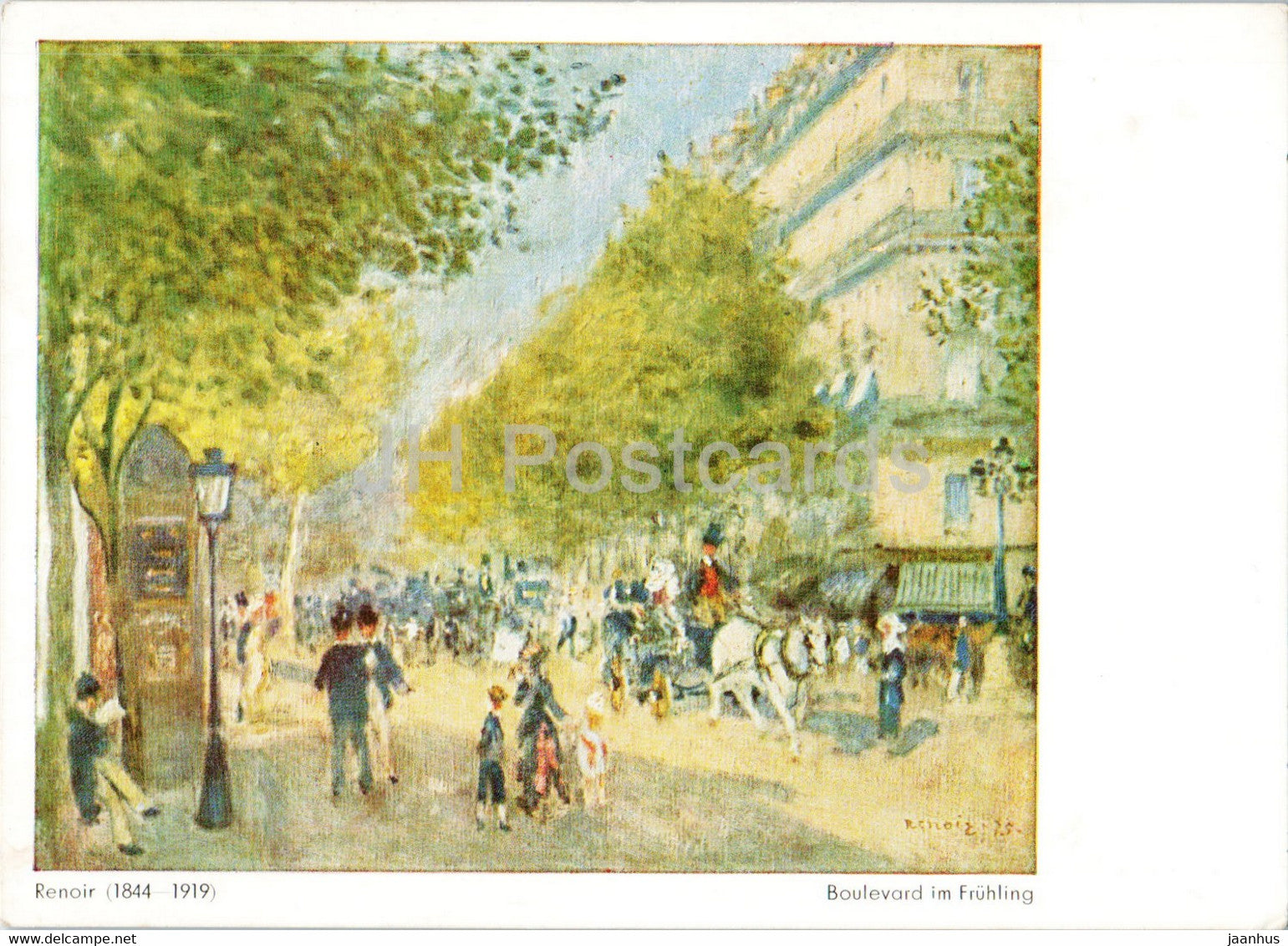 painting by Renoir - Boulevard im Fruhling - Boulevard in spring - French art - old postcard - Germany - used - JH Postcards