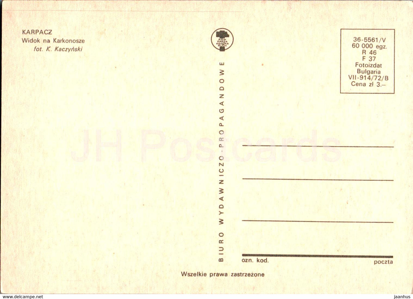 Karpacz - Widok na Karkonosze - Vue sur les Monts des Géants - Pologne - inutilisé