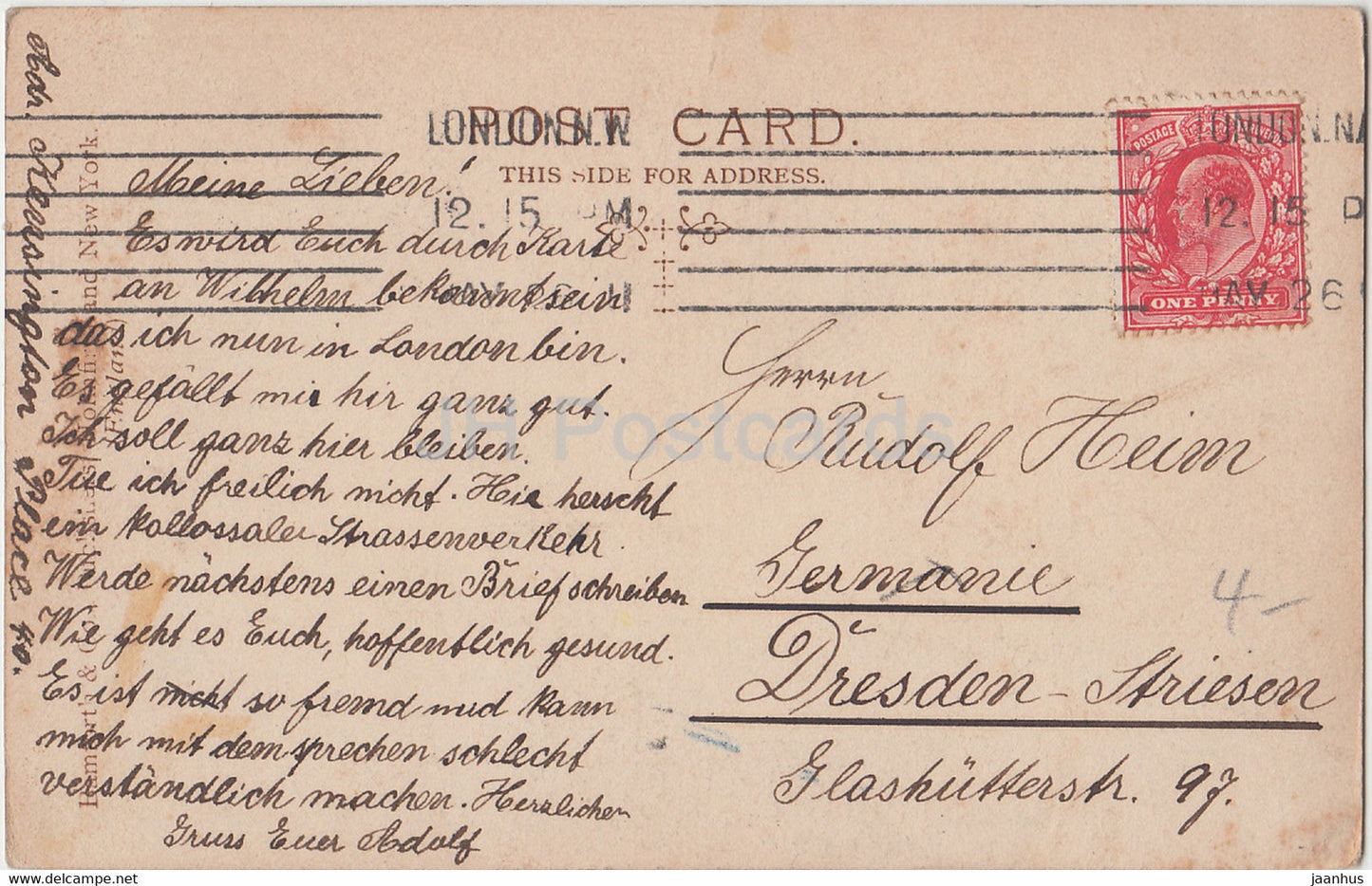 London - The Royal Exchange & Bank - 1011 - old postcard - England - United Kingdom - used