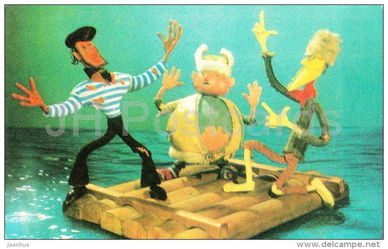 sailor - raft - Grit - Fairy Tales - puppet film - 1974 - Estonia USSR - unused - JH Postcards