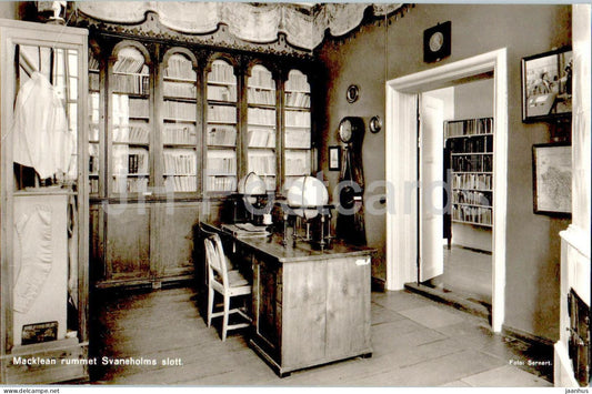 Macklean rummet Svaneholms slott - Macklean room - castle - old postcard - Sweden – unused – JH Postcards