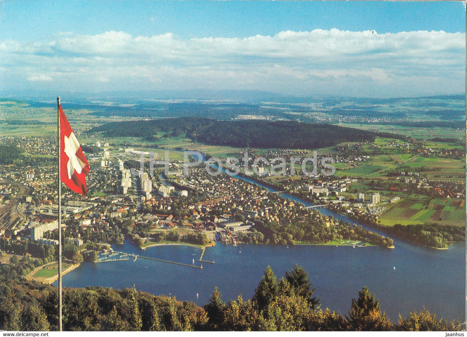 Nidau - Panoramasicht von Magglingen - 2560 - Switzerland - used - JH Postcards