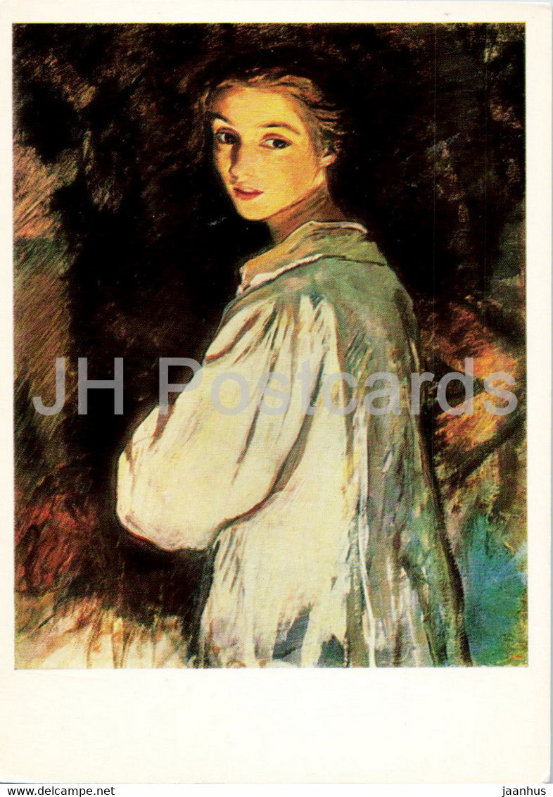 painting by Z. Serebryakova - Study of a Girl - Russian art - 1985 - Russia USSR - unused - JH Postcards
