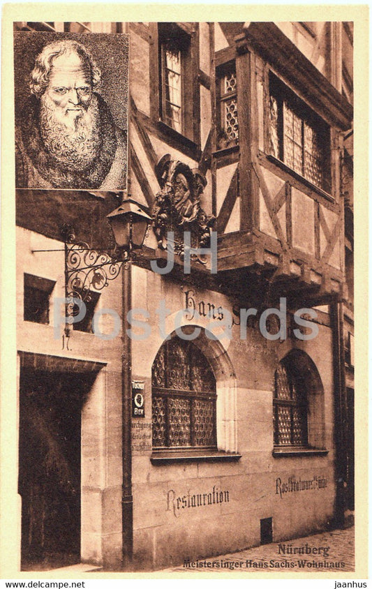 Nurnberg - Meistersinger Hans Sachs Wohnhaus - old postcard - Germany - unused - JH Postcards
