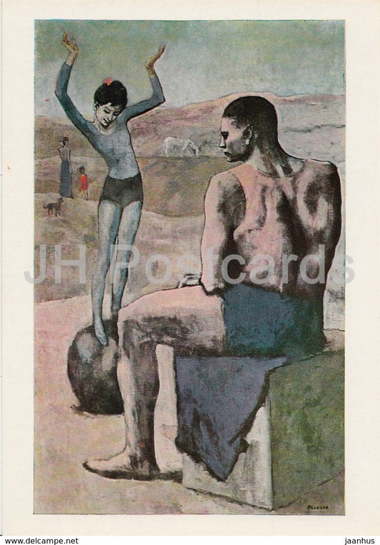 painting by Pablo Picasso - Girl on the Ball - Spanish art - 1982 - Russia USSR - unused