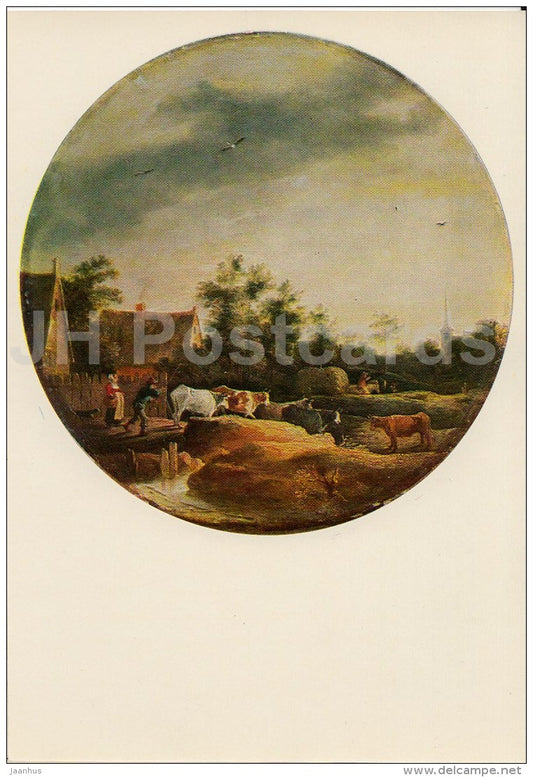 painting by David Teniers the Younger - Landscape with the Herd - Flemish art - 1977 - Russia USSR - unused - JH Postcards