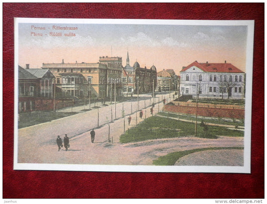 Pärnu - Pernau - Rüütli Street_I - old postcard REPRODUCTION!!! - 1984 - Estonia USSR - unused - JH Postcards
