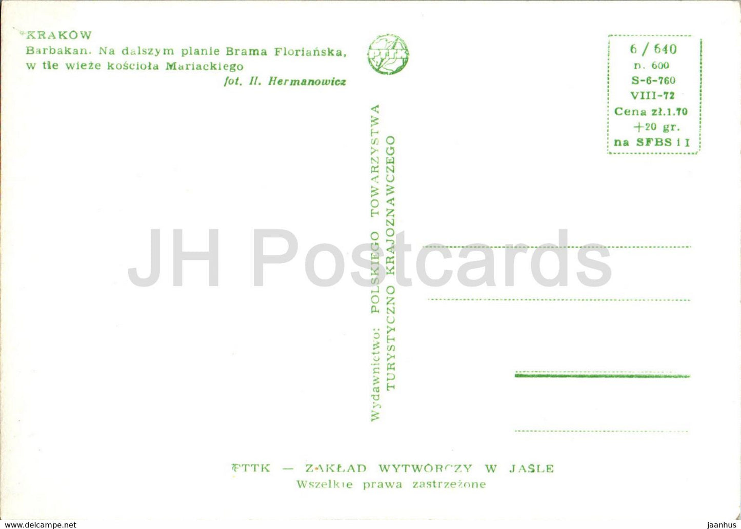 Krakow - Barbakan - Brama Florianska - old postcard - Poland - unused