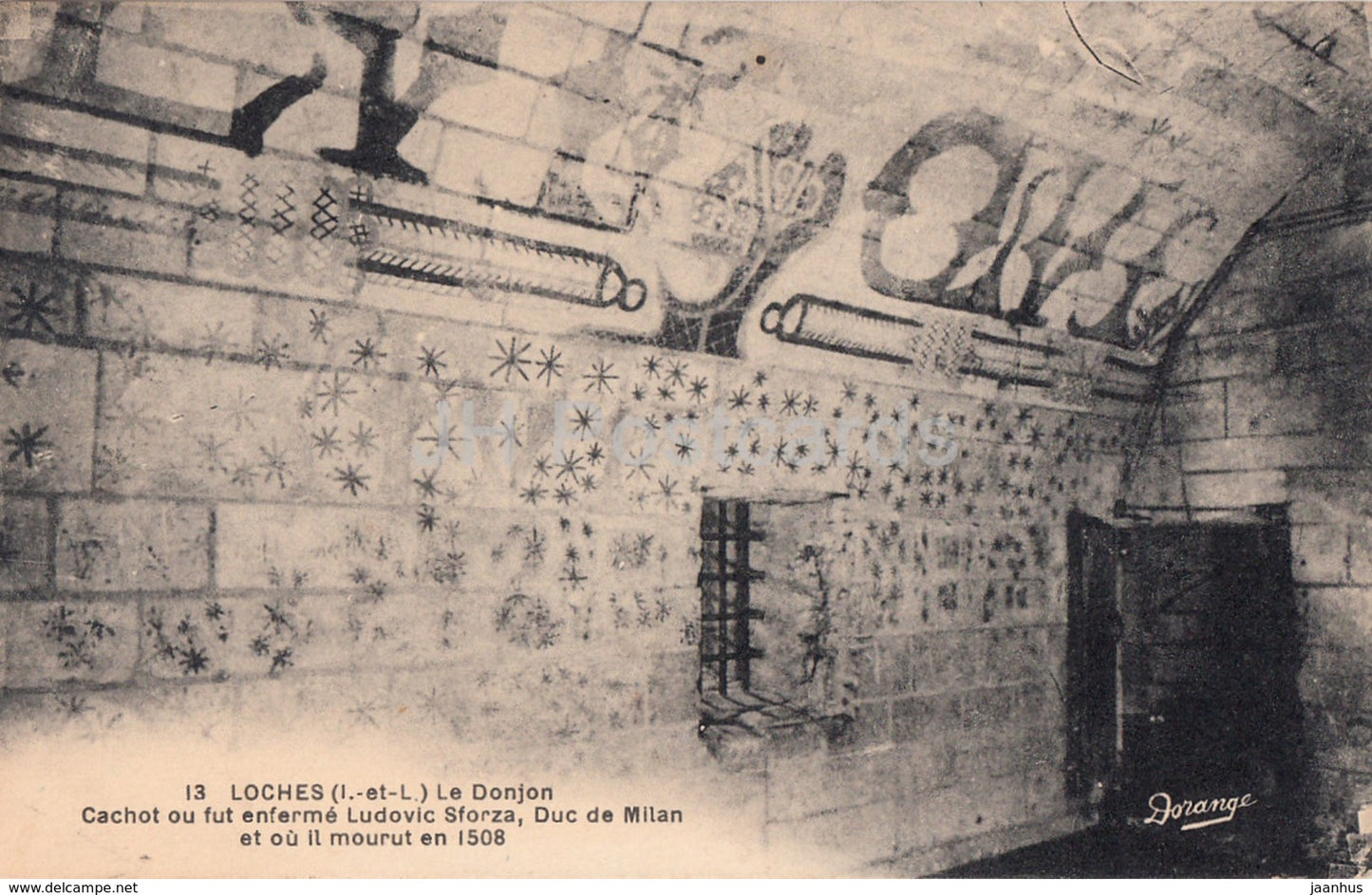Loches - Le Donjon - Cachot ou fut enferme Ludovic Sforza - castle - 13 - old postcard - 1933 - France - used