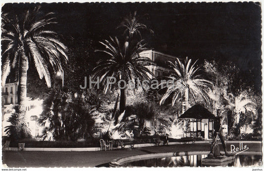 Cannes - Jardins de la Croisette la nuit Neptune par Rivoire - 1956 - old postcard - France - used - JH Postcards