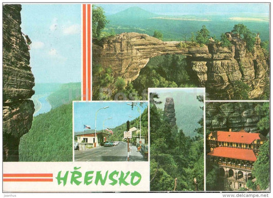 Hrensko - Pravcicka gate - border - Czechoslovakia - Czech - used 1974 - JH Postcards