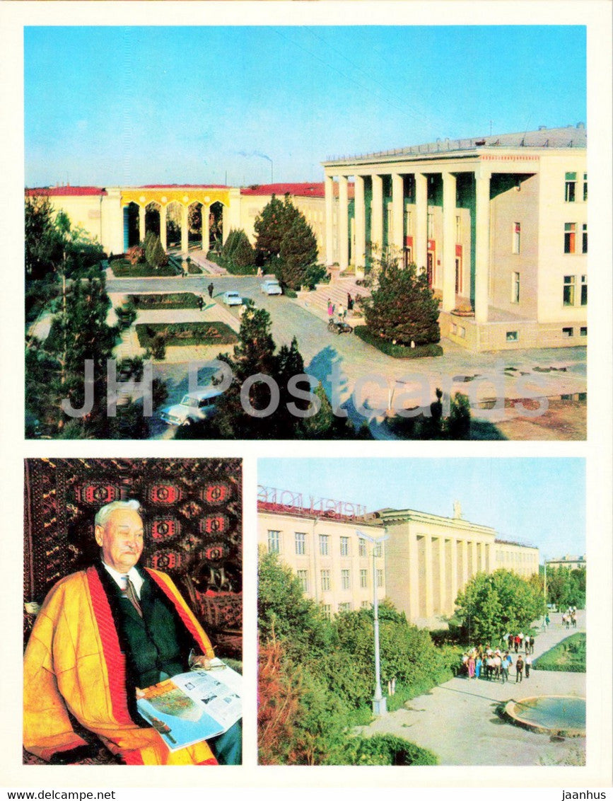 Ashgabat - Ashkhabad - Academy of Sciences - writer B. Kerbabayev - Gorky University - 1974 - Turkmenistan USSR - unused - JH Postcards
