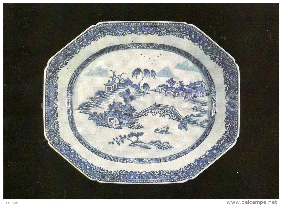 Dish , Grebenshchikov´s Factory - Russian porcelain of 18.-19. century - 1984 - Russia USSR - unused - JH Postcards