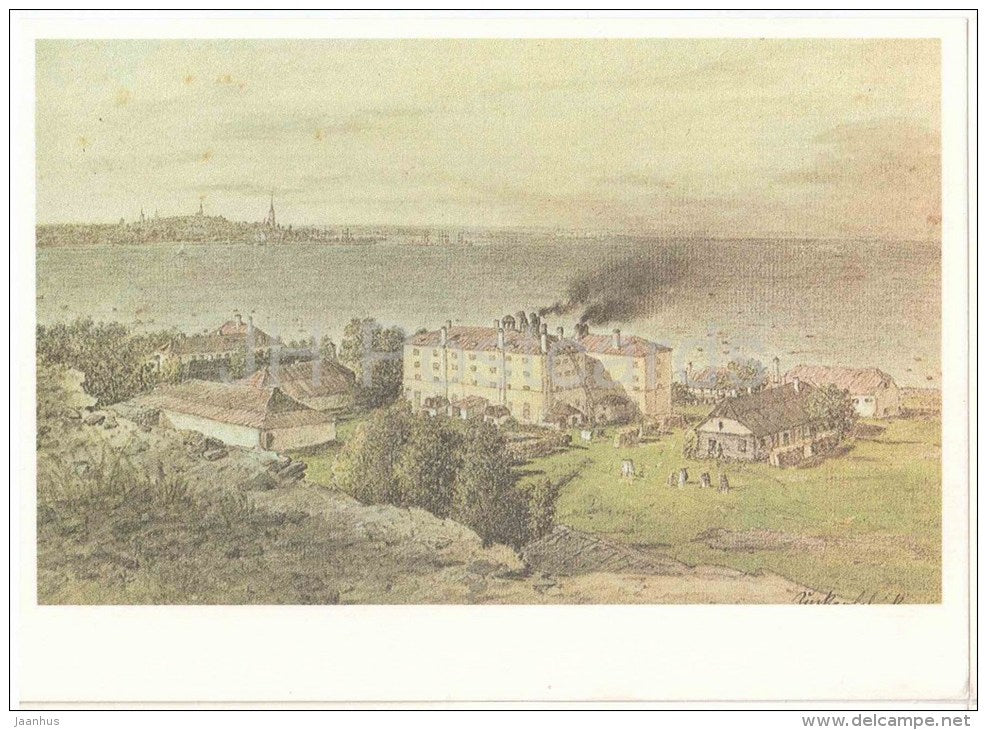 drawing by C. Buddeus , The Sugar Factory - Old Views of Tallinn - 1984 - Estonia USSR - unused - JH Postcards