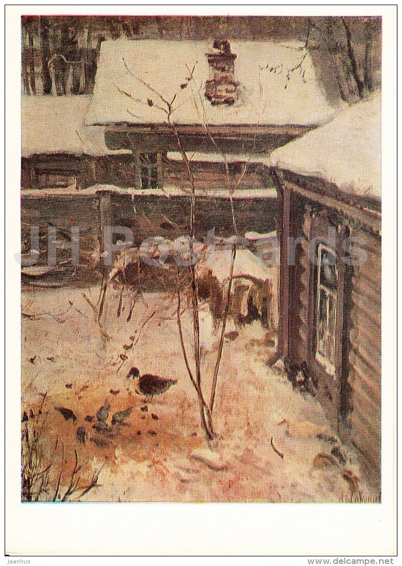 painting by A. Savrasov - Courtyard . The Winter - Russian art - 1978 - Russia USSR - unused - JH Postcards