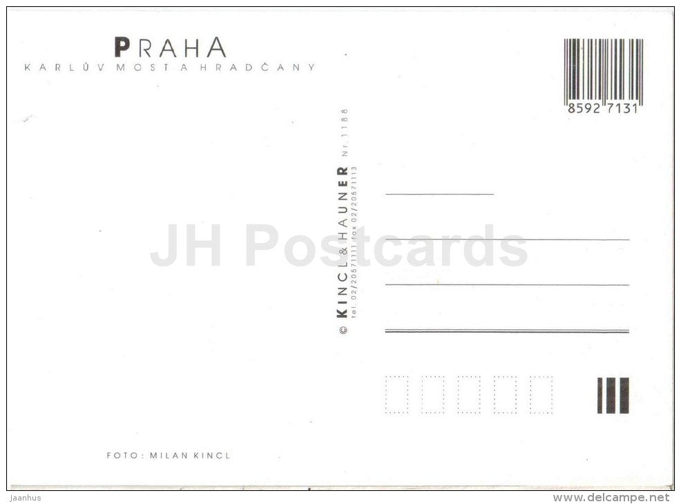 Charles Bridge - Praha - Prague - Czechoslovakia - Czech - unused - JH Postcards