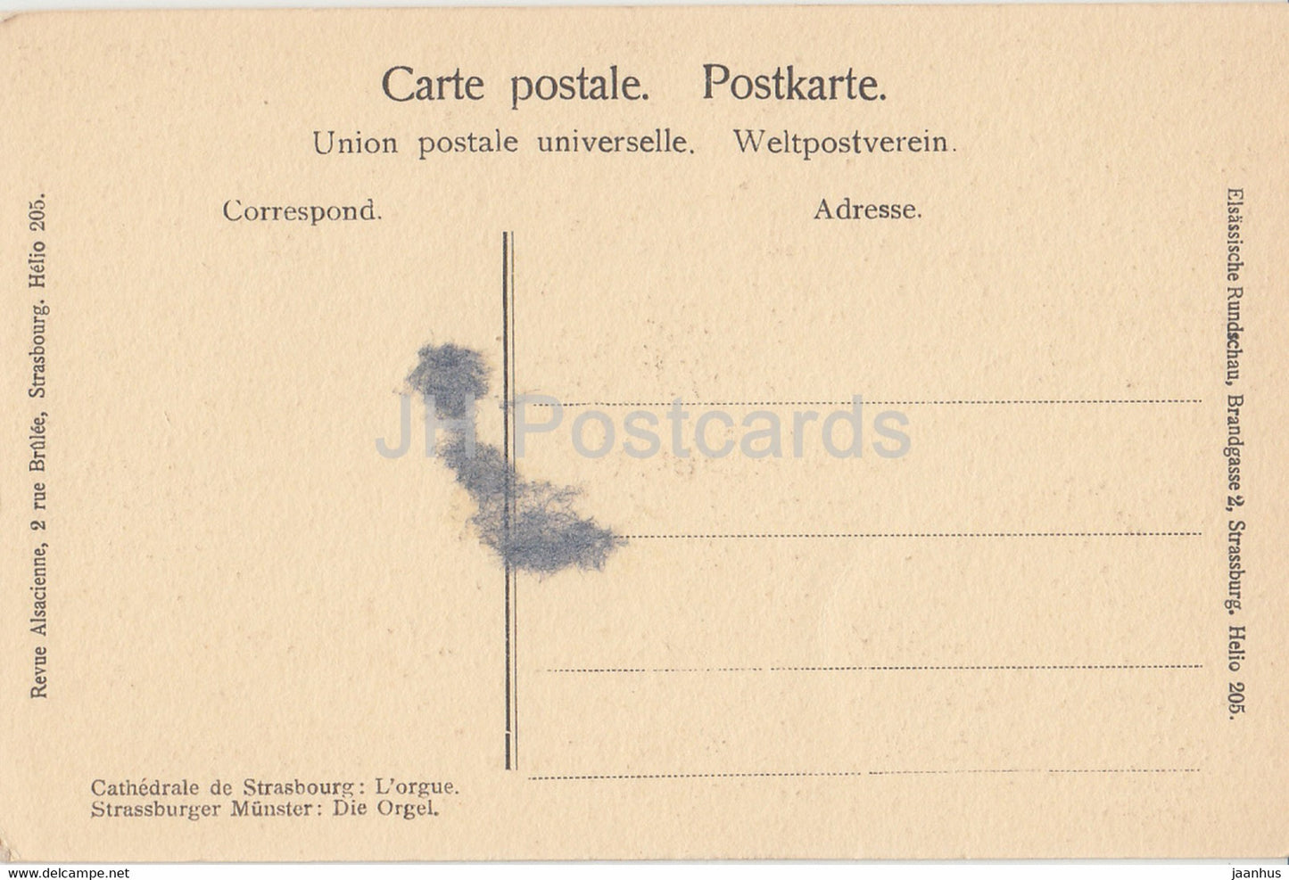 Straßburg - Straßburg - Kathedrale von Straßburg - L'Orgel - alte Postkarte - Deutschland - unbenutzt