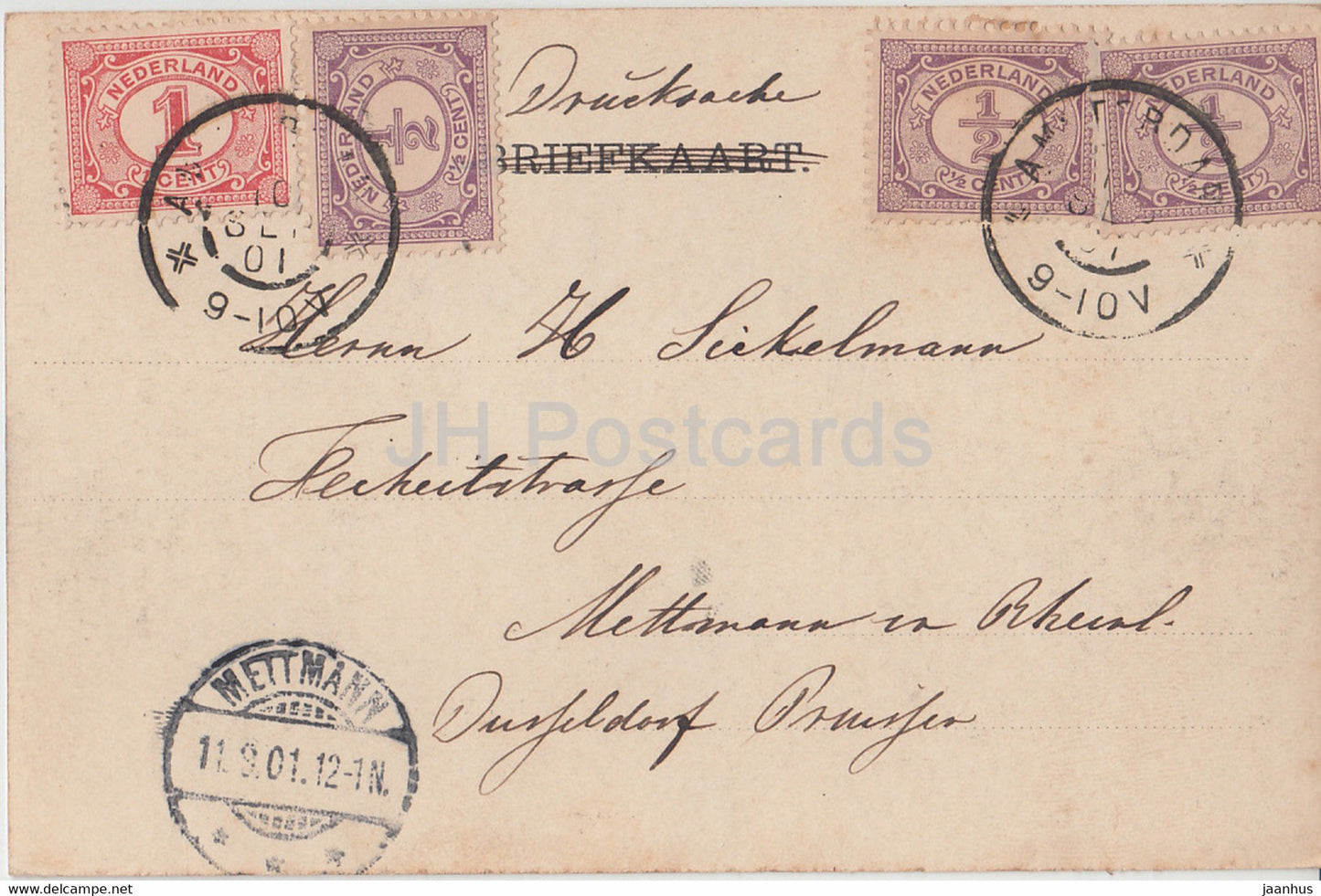 Amsterdam - Het Y met de West Indische Mail - navire - carte postale ancienne - 1901 - Pays-Bas - utilisé
