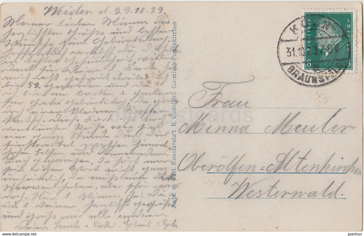 In der Hollentalklamm - 58 - old postcard - 1929 - Germany - used