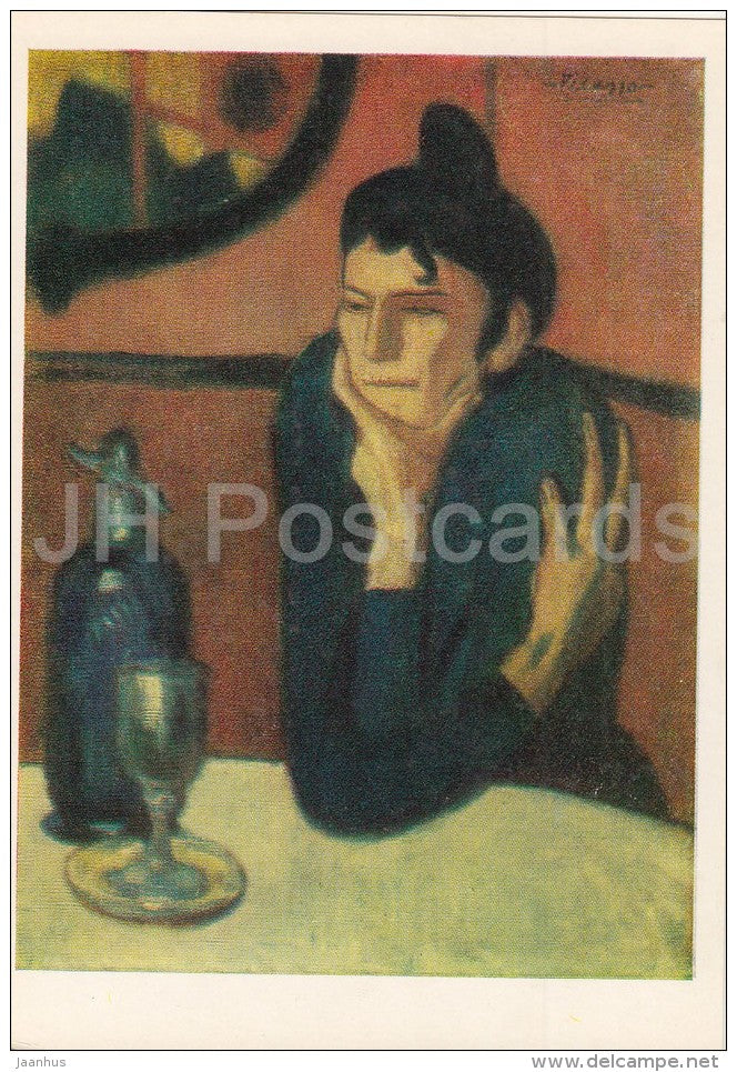 painting by P. Picasso  - Absinthe lover , 1901 - Spanish art - 1981 - Russia USSR - unused - JH Postcards
