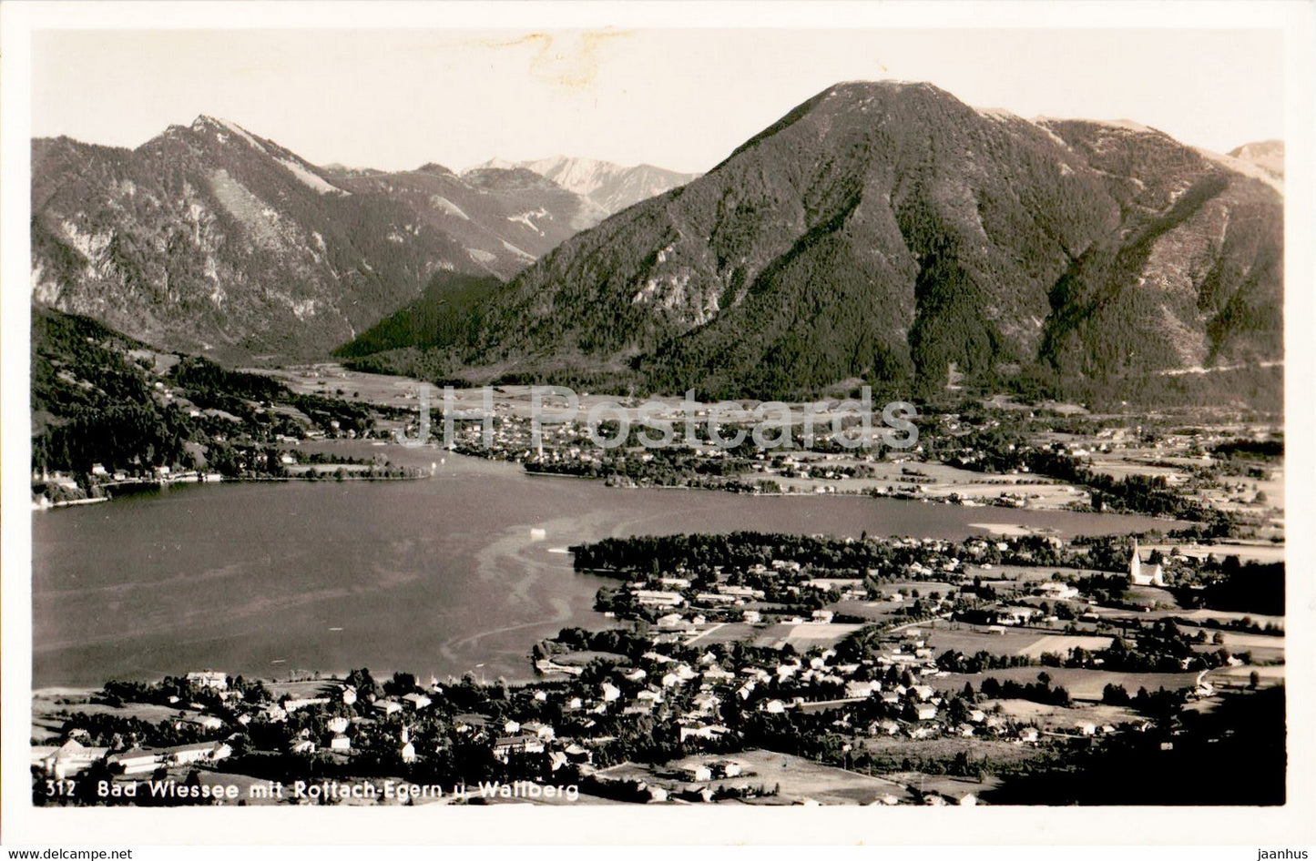 Bad Wiessee mit Rottach Egern u Wallberg - old postcard - 1953 - Germany - used - JH Postcards