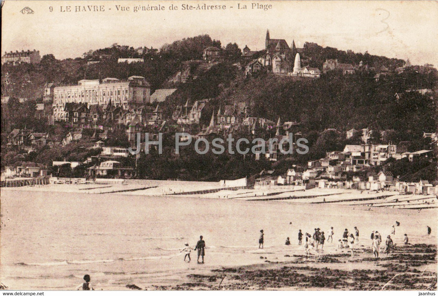 Le Havre - Vue Generale de Ste Adresse - La Plage - beach - 9 - old postcard - France - unused - JH Postcards