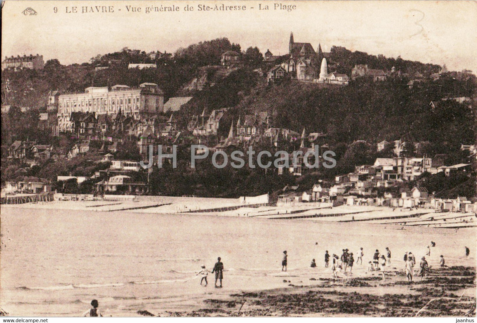 Le Havre - Vue Generale de Ste Adresse - La Plage - beach - 9 - old postcard - France - unused - JH Postcards