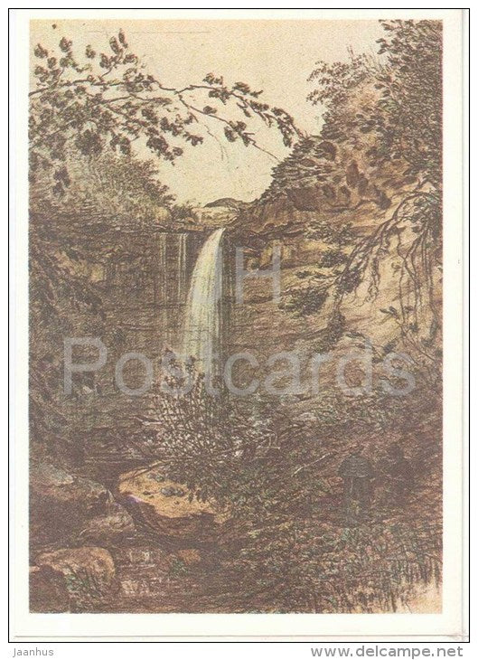 drawing by C. Buddeus , Wolf`s Ravine in Kadriorg Park - Old Views of Tallinn - 1984 - Estonia USSR - unused - JH Postcards