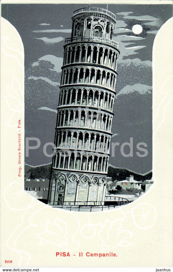 Pisa - Il Campanile - 2296 - old postcard - Italy - unused - JH Postcards