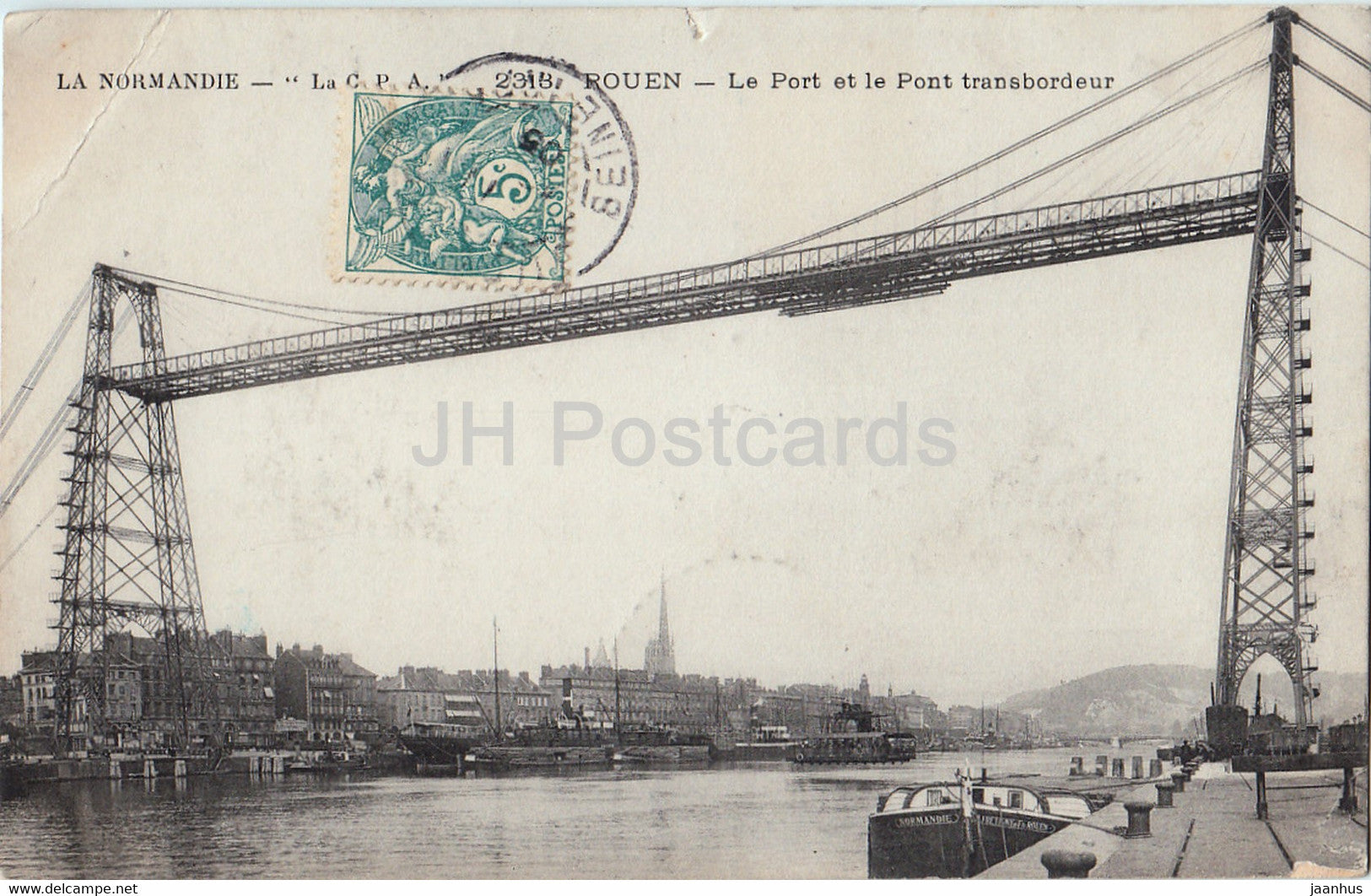 Rouen - Le Port et le Pont transbordeur - La Normandie - old postcard - 1905 - France - used - JH Postcards