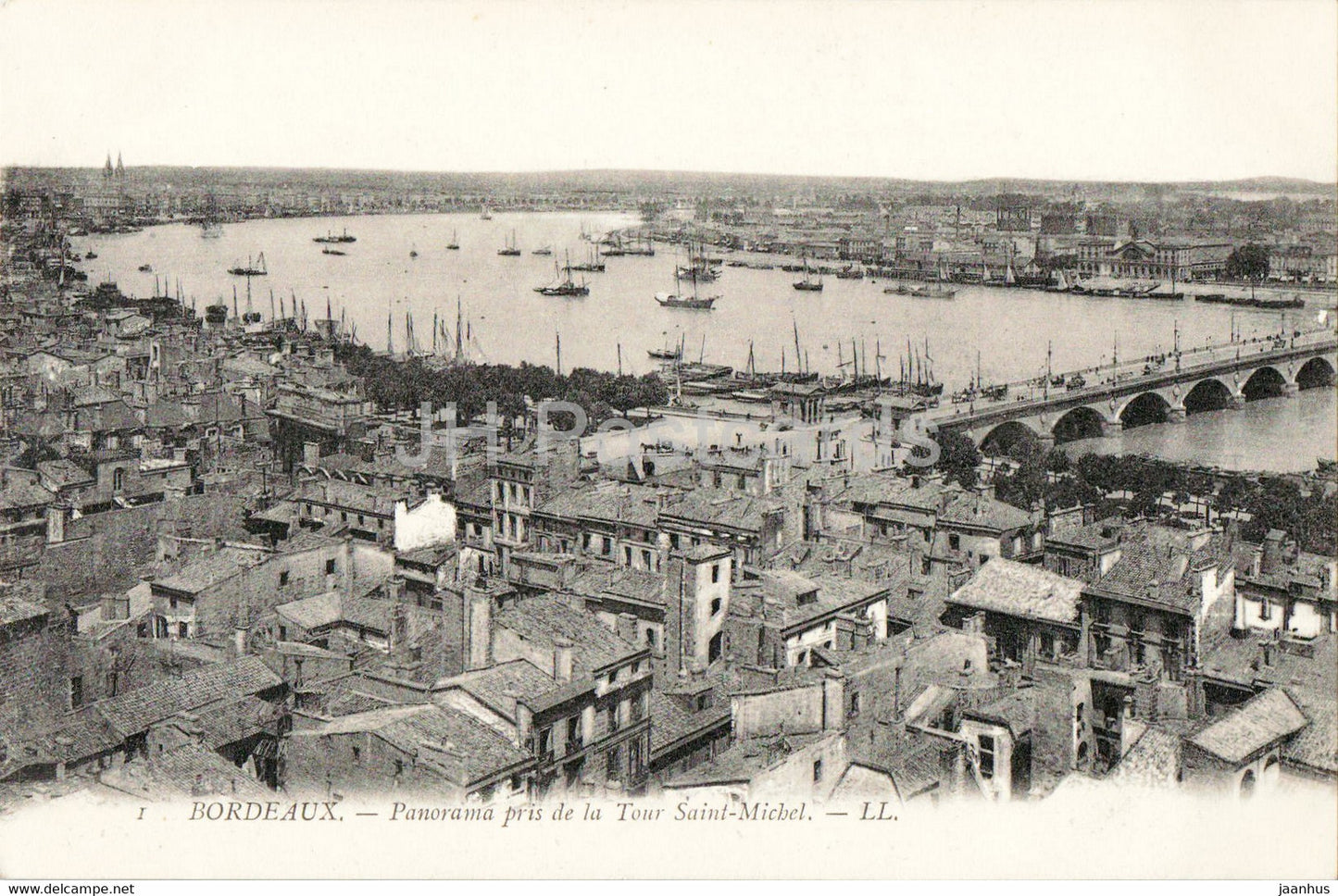 Bordeaux - Panorama pris de la Tour Saint Michel - 1 - old postcard - France - unused - JH Postcards