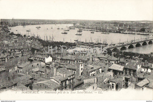 Bordeaux - Panorama pris de la Tour Saint Michel - 1 - old postcard - France - unused - JH Postcards