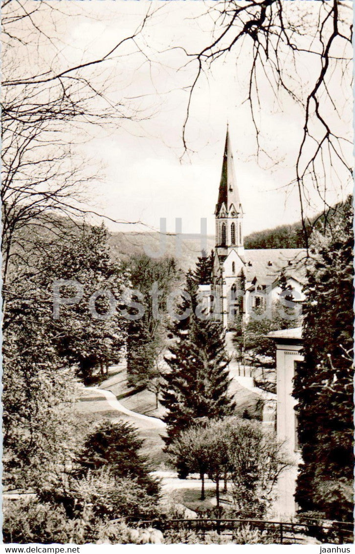Schlangenbad Taunus - Blick auf Kath Kirche - church - old postcard - Germany - unused - JH Postcards