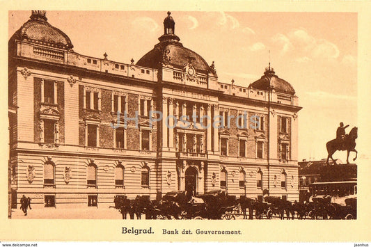 Belgrad - Belgrade - Bank dzt Gouvernment - 45 - old postcard - Serbia - unused - JH Postcards