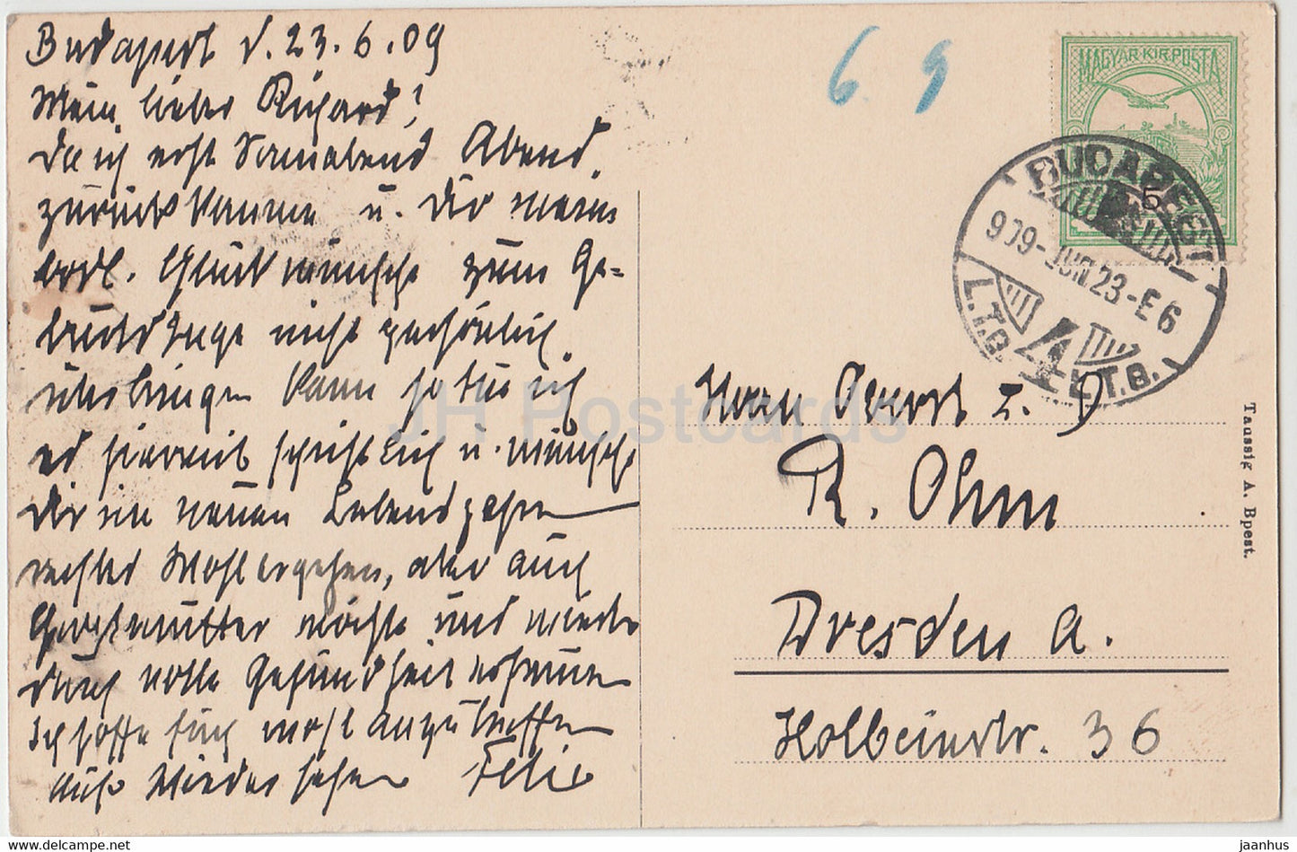 Budapest - Kiralyi varpalota - Konigliche Burg - old postcard - 1909 - Hungary - used