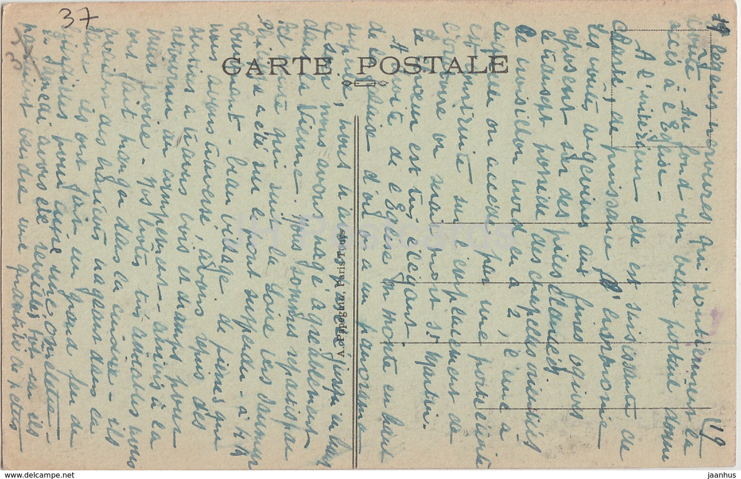 Chinon - Ruines du Chateau - 13 - 1929 - old postcard - France - used