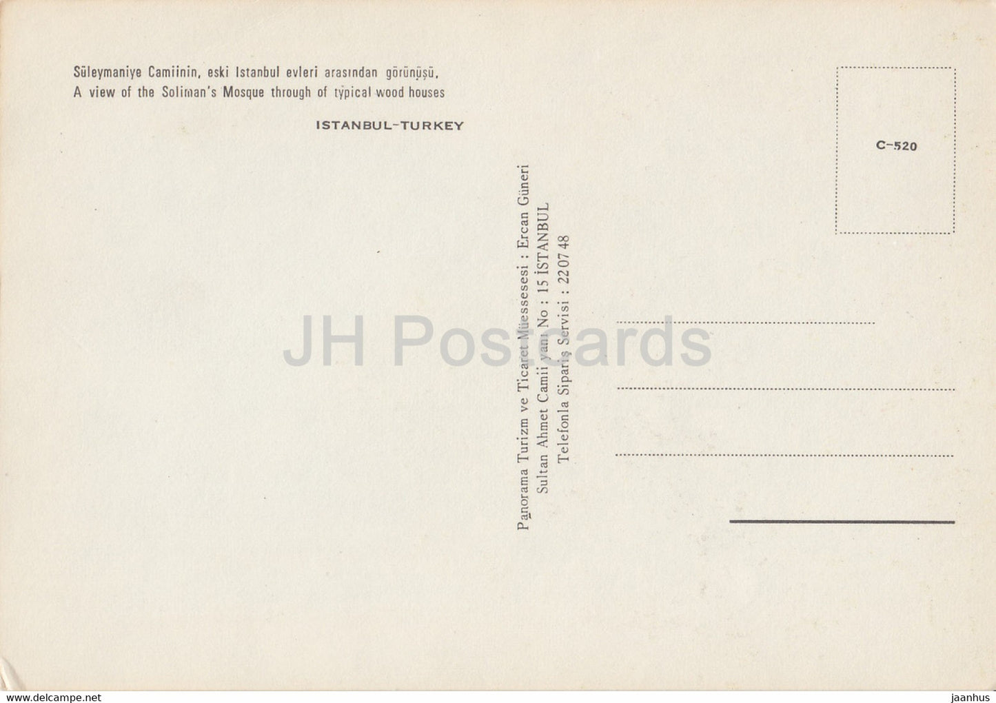 Istanbul - Une vue de la mosquée de Soliman à travers des maisons typiques en bois - Turquie - inutilisé