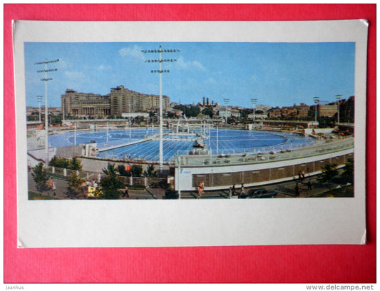 Open-Air Swimming Pool - Moscow - old postcard - Russia USSR - used - JH Postcards