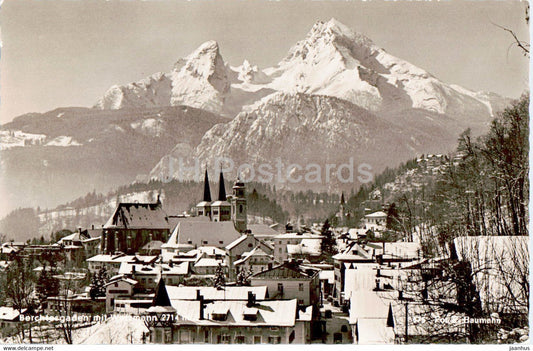 Berchtesgaden mit Watzmann 2714 m - old postcard - 1958 - Germany - used - JH Postcards