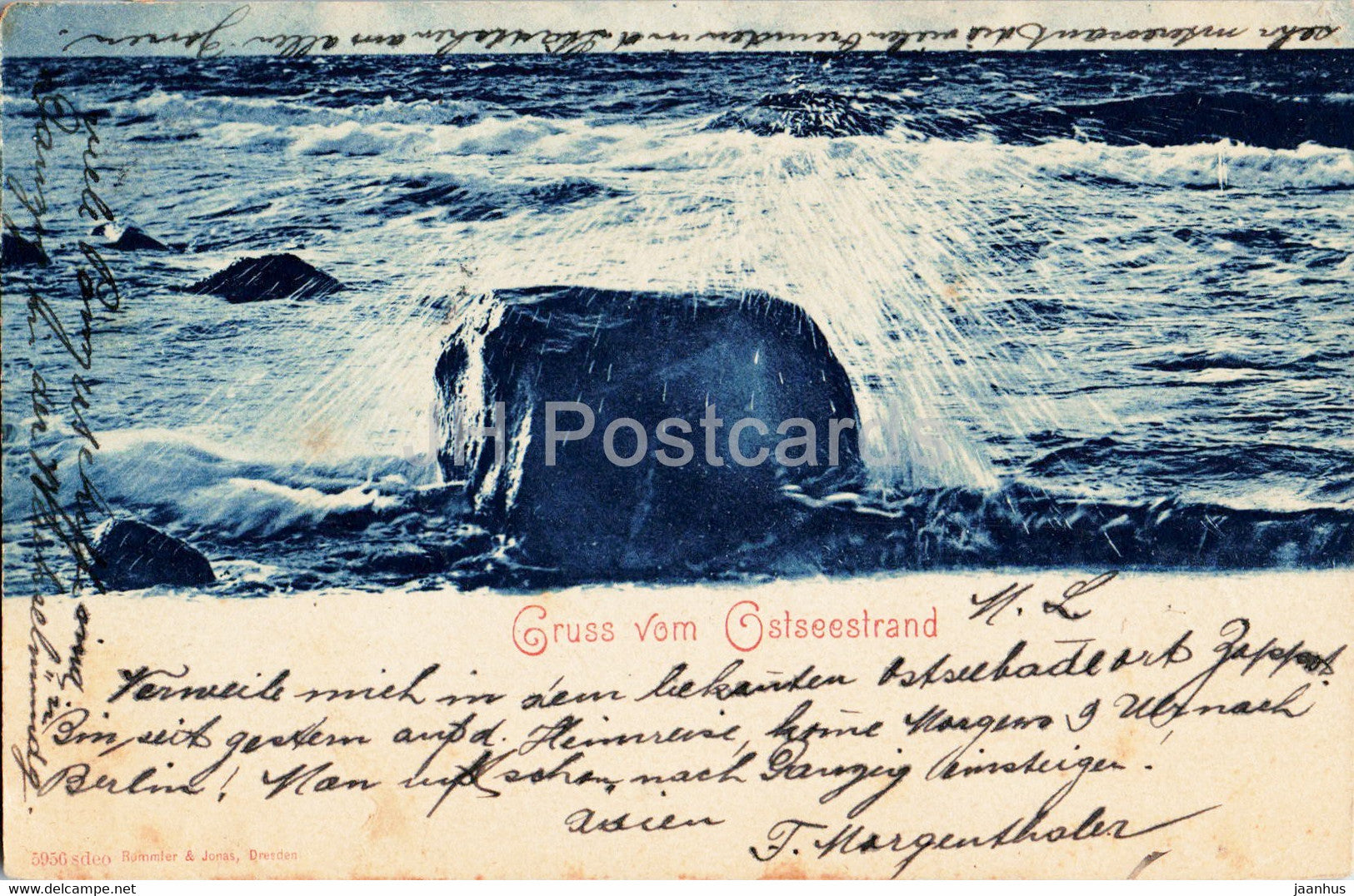 Gruss vom Ostseestrand - 1899 - old postcard - Germany - used - JH Postcards