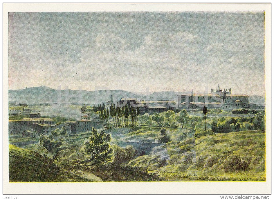 painting by A. Ivanov - Rome near San Giovanni in Laterano , 1830s - Russian art - 1967 - Russia USSR - unused - JH Postcards