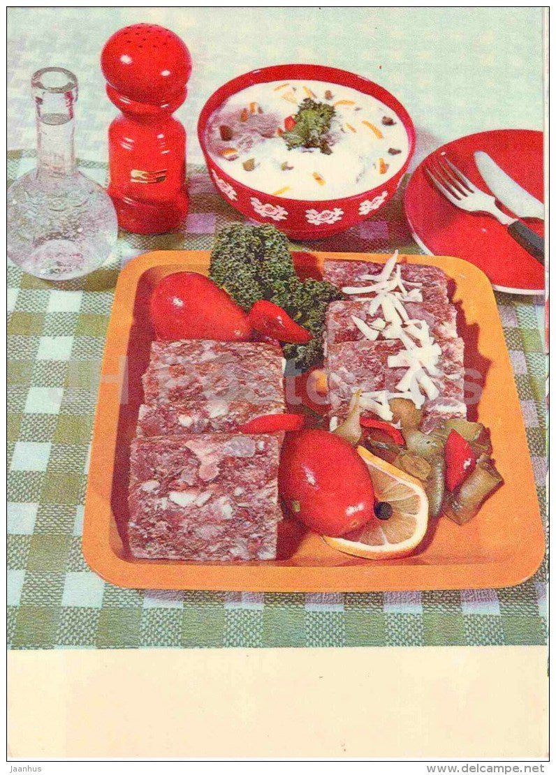 headcheese sauces - sour creame - cooking recepies - 1983 - Estonia USSR - unused - JH Postcards